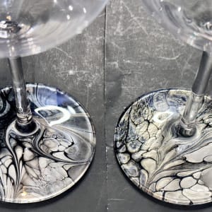 The Upside Down, Wine Glasses - Set of Two by Pourin’ My Heart Out - Fluid Art by Angela Lloyd 