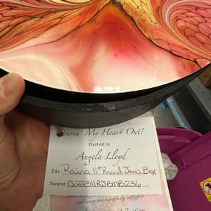 Raina 11” Round Jewelry Box by Pourin’ My Heart Out - Fluid Art by Angela Lloyd 
