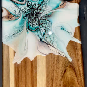 First Blooms Small Charcuterie Board by Pourin’ My Heart Out - Fluid Art by Angela Lloyd 