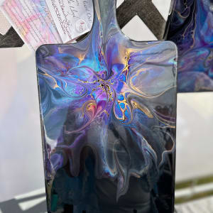 Celestial Beauty 16” Charcuterie Board by Pourin’ My Heart Out - Fluid Art by Angela Lloyd 