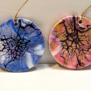 Untitled - 4" Round Ornaments - Various Colors by Pourin’ My Heart Out - Fluid Art by Angela Lloyd 
