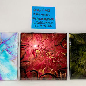 6"x6" Tiles- Assorted by Pourin’ My Heart Out - Fluid Art by Angela Lloyd 