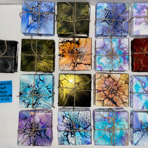 Coasters (Set of Four) by Pourin’ My Heart Out - Fluid Art by Angela Lloyd 