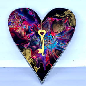 Majesty Heart & Key by Pourin’ My Heart Out - Fluid Art by Angela Lloyd