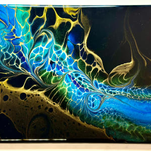 Atlantis Large Tile 2 by Pourin’ My Heart Out - Fluid Art by Angela Lloyd