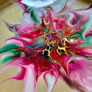 Christmastime 17” Circular Platter by Pourin’ My Heart Out - Fluid Art by Angela Lloyd 
