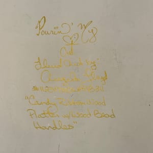 Candy Ribbon Wood Platter with Wood Bead Handles by Pourin’ My Heart Out - Fluid Art by Angela Lloyd 