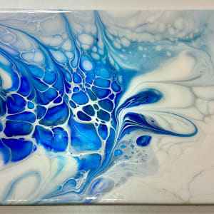 Tekhelet Large Tile 1 by Pourin’ My Heart Out - Fluid Art by Angela Lloyd