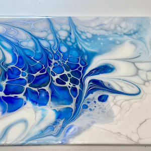 Tekhelet Large Tile 1 by Pourin’ My Heart Out - Fluid Art by Angela Lloyd 