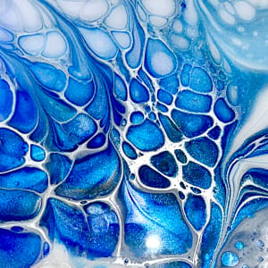 Tekhelet Large Tile 1 by Pourin’ My Heart Out - Fluid Art by Angela Lloyd 