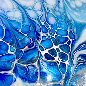 Tekhelet Large Tile 1 by Pourin’ My Heart Out - Fluid Art by Angela Lloyd 