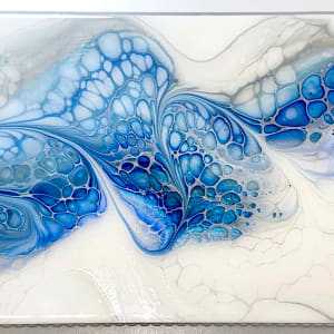 Tekhelet Large Standing Platter by Pourin’ My Heart Out - Fluid Art by Angela Lloyd 