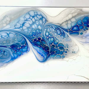 Tekhelet Large Standing Platter by Pourin’ My Heart Out - Fluid Art by Angela Lloyd 