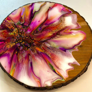 Faithful Harvest 15” Lazy Susan by Pourin’ My Heart Out - Fluid Art by Angela Lloyd 