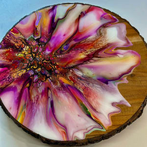 Faithful Harvest 15” Lazy Susan by Pourin’ My Heart Out - Fluid Art by Angela Lloyd