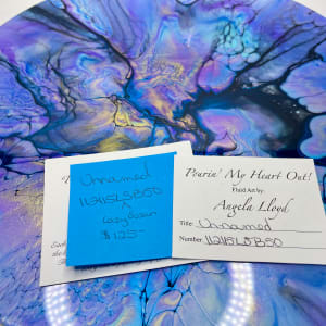 Unnamed - Purple and Blue Lazy Susan by Pourin’ My Heart Out - Fluid Art by Angela Lloyd 