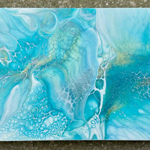 Oceanside 18” Platter by Pourin’ My Heart Out - Fluid Art by Angela Lloyd 