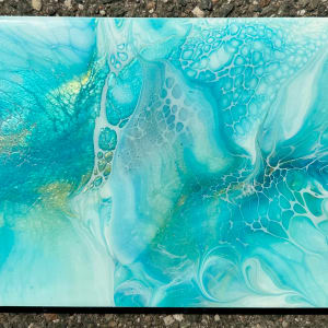 Oceanside 18” Platter by Pourin’ My Heart Out - Fluid Art by Angela Lloyd 