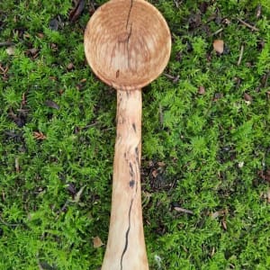 Twisted Spalted Coffee Spoon by Hugh Marshall Fearn  Image: TWISTED SPALTED COFFEE SPOON by Hugh Marshal-Fearn