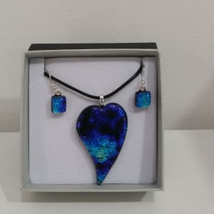 Blue Heart Pendant set by Inez Jenkins