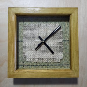 Framed Jute & Tweed Clock by Alison Carrie