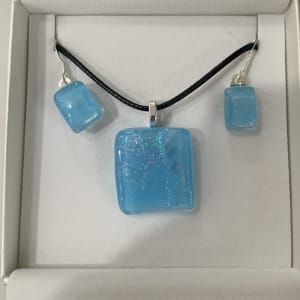 Soft Aqua Blue pendant set by Inez Jenkins