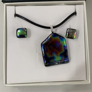 Deep Petrol coloured pendant set by Inez Jenkins