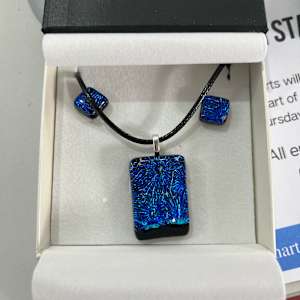 Cobalt Blue Florentine Pendant set by Inez Jenkins