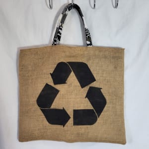 "Recycled" jute shopper by Alison Carrie