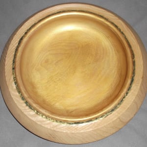 Gilded Shallow (Ash Wood) Bowl by David Downie