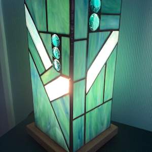 Copper Green Column Lamp by Karen West