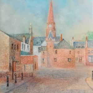 Kirriemuir Town Centre (museum, from Cumberland Close) by Robert Lawrie Reid