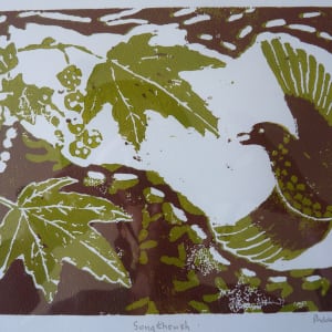 Songthrush Limited Edition Lino Cut Prints 9/10 by Pudding Lane