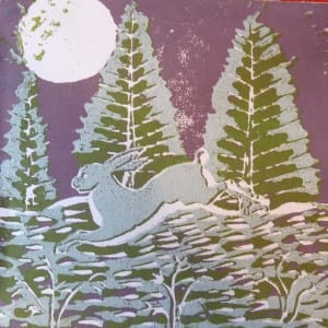 Winter Hare - Limited edition original artwork cards by Pudding Lane #5 by Pudding Lane