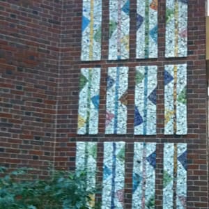 Community Mosaics by Bette Ann Libby  Image: Brookline Town-wide Mosaic, Coolidge Corner Library, Brookline, MA
