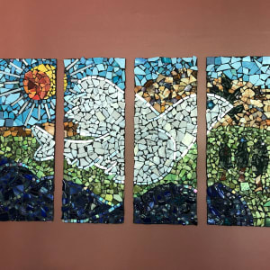 Community Mosaics by Bette Ann Libby  Image: Peace Dove, Boston-Haifa Connection, Temple Beth Avodah, Newton, MA