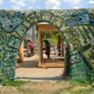 Community Mosaics by Bette Ann Libby  Image: Yestermorrow Wall, Yestermorrow Build/Design School, Waitsfield, VT
