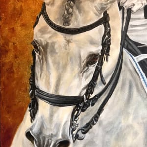 Dressage #1: 12x24 Acrylic and Gold Foil on gallery wrapped canvas by Nicki Forde-Ficocelli