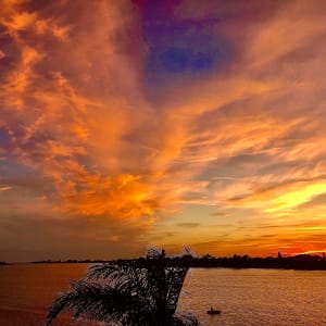 Sunset Viewed form ISLA  DEL SOL, St. Petersburg, FL by Alumni Artist
