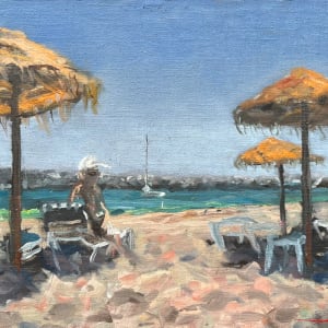 Plein Sesimbra at the Beach by Sharon Rusch Shaver