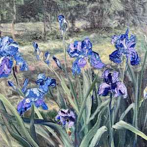 Plein Blue Iris by Sharon Rusch Shaver, Image 1.