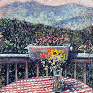 Plein Table Flowers in Smokies by Sharon Rusch Shaver