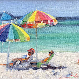 Plein Beach Umbrella Day by Sharon Rusch Shaver, Image 1.