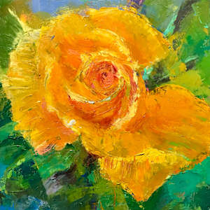 Yellow Rose, Soaking up the Sun by Lynda Bruce