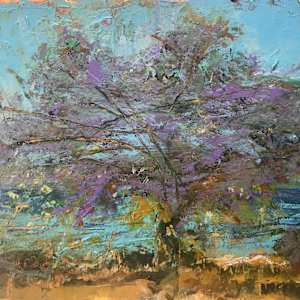 Tree with Purple Flowers, Lake Atitlán / Arbre à fleurs mauves, lac Atitlán by Lynda Bruce, Image 1.