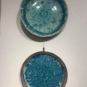 Porcelain Wall Plates with Crystalline Glaze by Pierre Bounaud