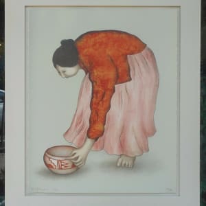 Naomi State II by RC Gorman (Native American (Navajo), 1921-2005)  Image: RC Gorman, Naomi State II, 1980, Original Print (Lithograph)
