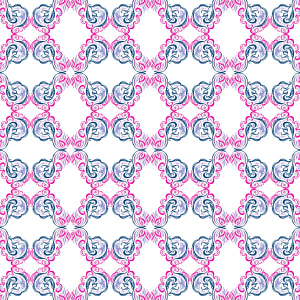 Feather Mirror Xs and Bowties (Illustration Pattern Repeat)