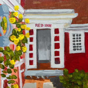 Yellow Roses + Red Inn by Artnova Gallery
