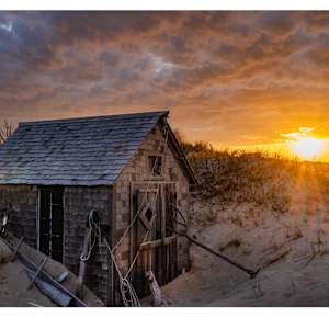 Kemp Shack at Sunset by Artnova Gallery